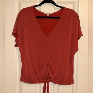 Green Envelope Burnt Orange Top